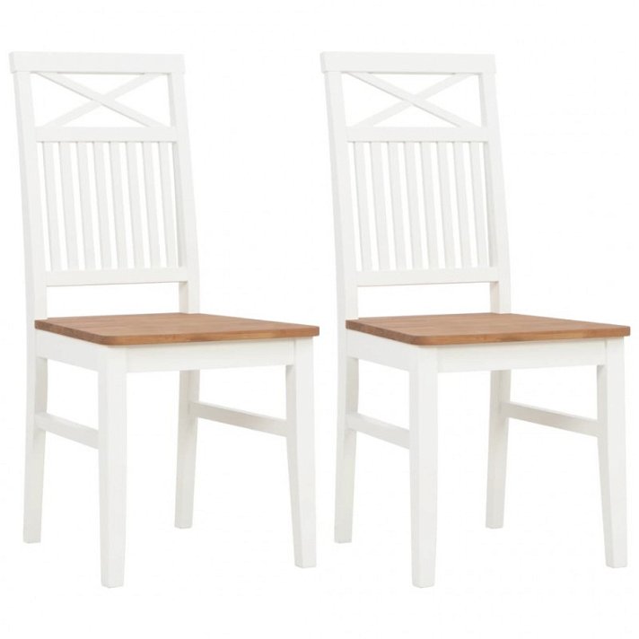 Set di sedie di legno di betulla e quercia bianco Vida XL