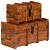 Pack de baúles de madera de acacia acabado Sheesham Vida XL