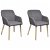 Lot de chaises de salle à manger en bois et tissu gris clair Vida XL