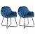 Set di sedie moderne di velluto blu Vida XL