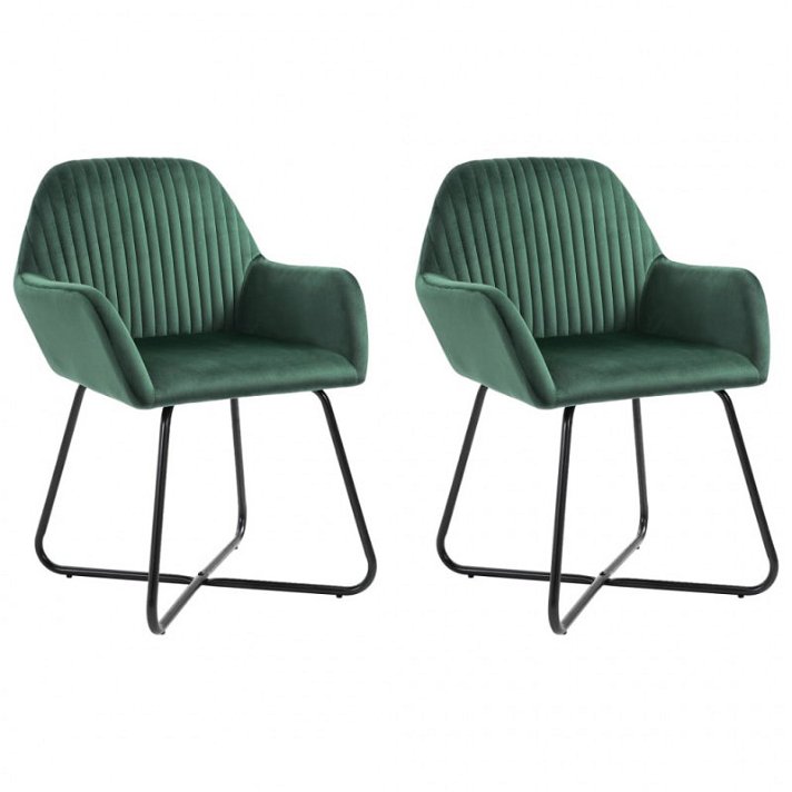 Set di sedie moderne di velluto verde Vida XL