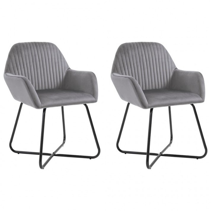 Set di sedie moderne di velluto grigio Vida XL
