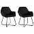 Set di sedie moderne di velluto nero Vida XL