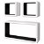 Conjunto de tres estantes con forma cúbica acabado color blanco y negro Vida XL