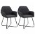 Set di sedie moderne di tessuto con braccioli nero Vida XL