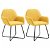 Conjunto de cadeiras modernas com apoio para braços amarelo Vida XL