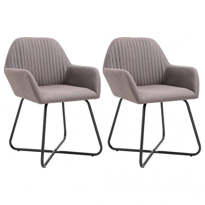 Set di sedie moderne con braccioli grigio topo Vida XL