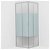 Mampara de ducha angular con puerta doble corredera fabricada en vidrio con detalle esmerilado VidaXL