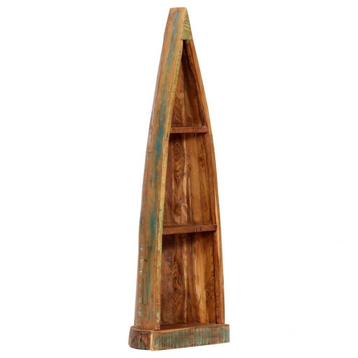 Scaffale a forma di barca in legno di mango riciclato 40x30x130 cm Vida XL