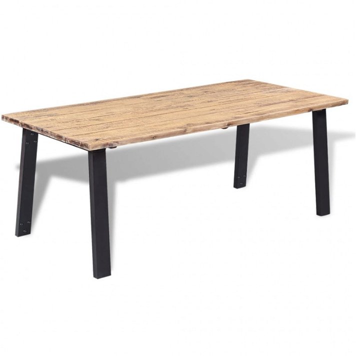 Table rectangulaire en bois d'acacia brossé Vida XL