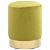 Taburete tapizado en terciopelo verde mostaza y base de metal dorada Vida XL
