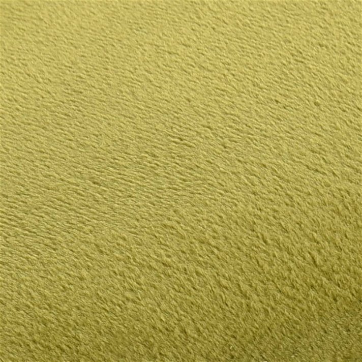 Taburete tapizado en terciopelo verde mostaza y base de metal dorada Vida XL