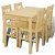 Table de salle à manger avec 4 chaises en bois couleur naturelle Vida XL