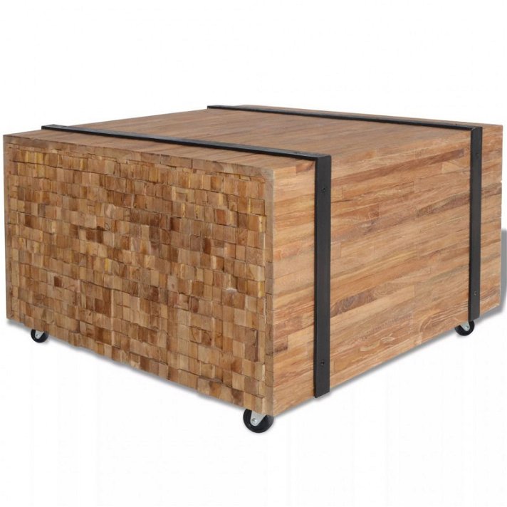 Mesa auxiliar de madeira de teca 60x38x60 cm Vida XL