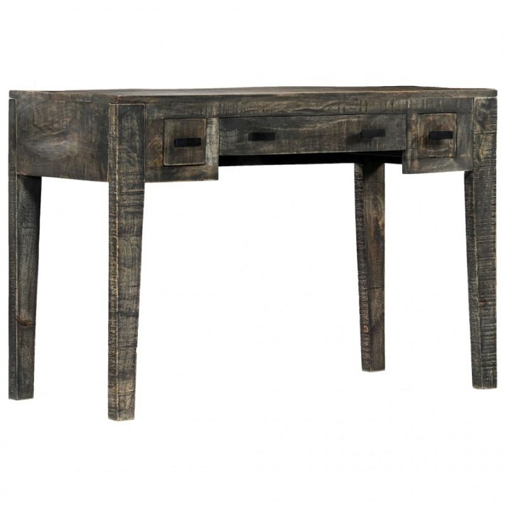 Mesa de escrita em madeira de manga maciça preta 110x50x75cm Vida XL