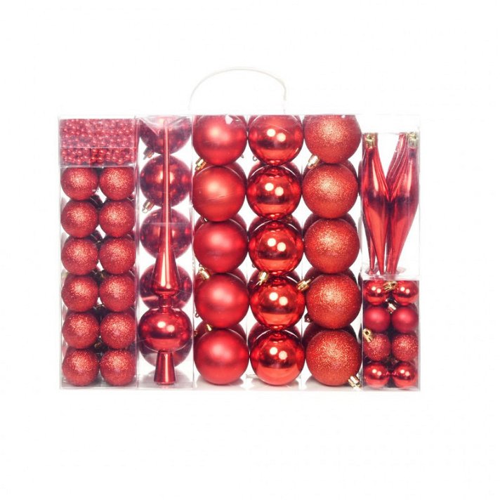 Pack de bolas de Natal Vermelhas 113 unidades Vida XL
