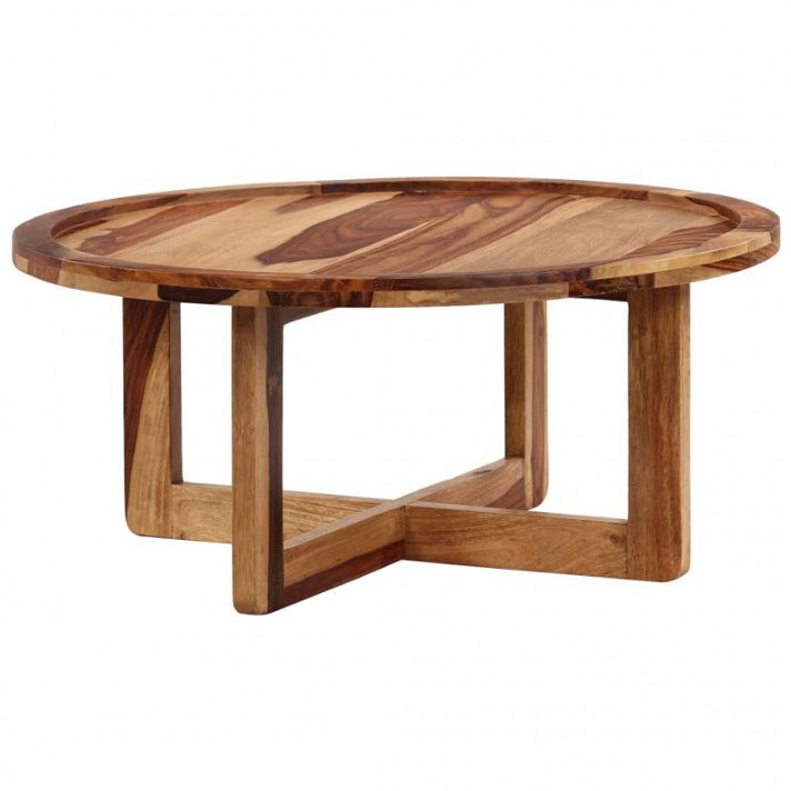 Mesa de centro redonda en madera sheesham Vida XL