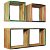 Conjunto de três estantes para interiores de parede fabricados em madeira teca colorido VidaXL