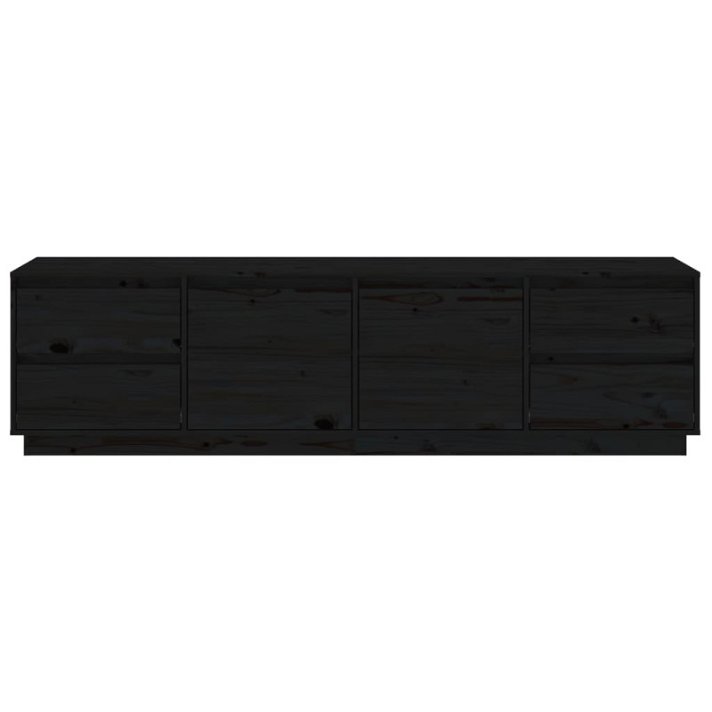 Mueble de TV 176x47,5 cm fabricada con madera maciza de pino en color negro VidaXL