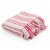 Manta rectangular a rayas de algodón ecológico 210x160 cm color rosa y blanco Vida XL