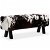 Banco de couro de cabra preto e branco 120x30x45 cm Vida XL