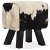 Tamborete de couro de cabra preto e branco de 40x30x45 cm Vida XL