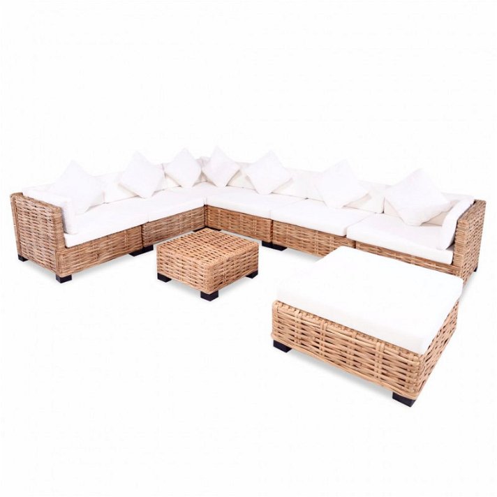 Set di mobili da giardino di 27 pezzi con cuscini di colore bianco Vida XL