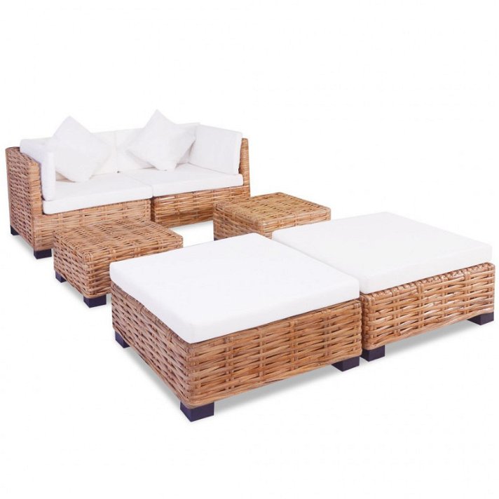 Set di mobili da giardino di 16 pezzi con cuscini di colore bianco Vida XL