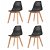 Set de 4 sillas de comedor fabricadas en plástico negro y patas de goma con acabado de madera Vida XL