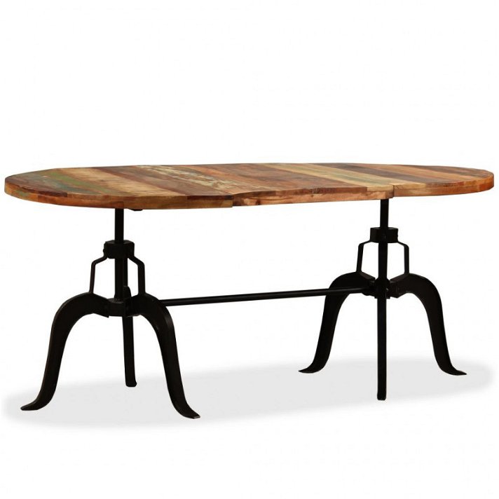 Table de salle de manger en bois massif recyclé et en acier 180 cm Vida XL