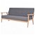 Sofá de 3 plazas de 158 cm color gris oscuro fabricado en madera y tapizado en tela Vida XL
