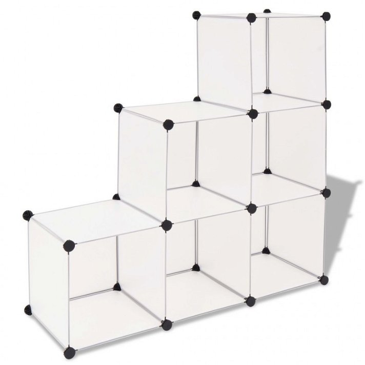Scaffale composto da sei scomparti cubici 110x110 cm colore bianco Vida XL