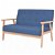Sofá azul de 2 lugares feito de madeira e estofado em tecido de poliéster Vida XL