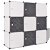 Armario cubo organizador con nueve compartimentos en color negro y blanco Vida XL
