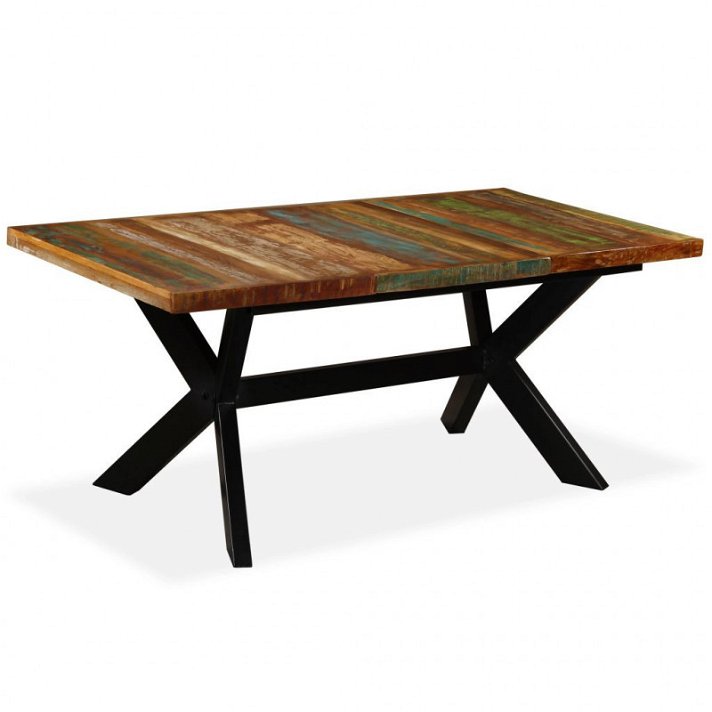 Mesa de madera reciclada y acero Vida XL