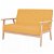 Sofá de 2 plazas color amarillo fabricado en madera y tapizado en tela poliéster Vida XL