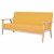 Sofá de 3 lugares 158 cm de cor amarela feito de madeira e estofado em tecido Vida XL