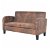 Sofá de dos plazas tapizado en cuero sintético de 119 cm en color marrón Vida XL