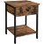 Mesa de noche con cajón y estante fabricada en acero y melamina en color madera y negro Vasagle
