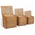 Conjunto de 3 cestos de madeira de teca castanha de diferentes tamanhos Vida XL