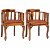Conjunto de cadeiras de couro e madeira de jacarandá castanho Vida XL