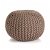 Puf tejido a mano de diseño circular y relleno de gomaespuma 50 cm color marrón Vida XL