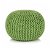 Puf tejido a mano de diseño circular y relleno de gomaespuma 50 cm color verde Vida XL