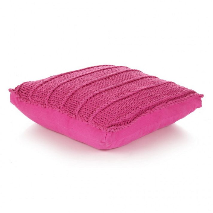 Cojín para suelo de diseño cuadrado fabricado en algodón 60x60 cm color rosa Vida XL