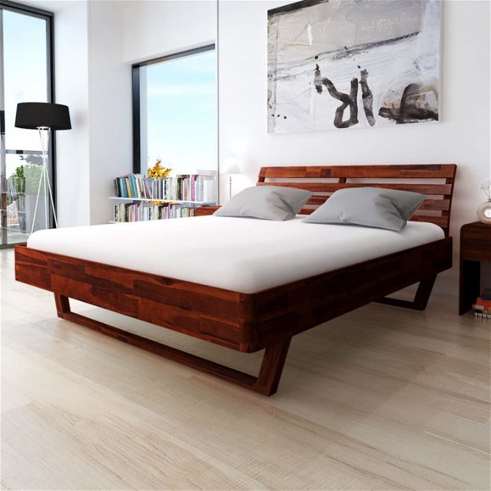 Estructura de cama de madera maciza de acacia 180x200cm Vida XL