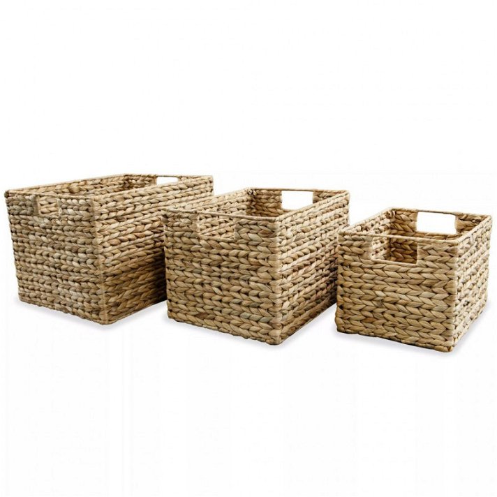 Pack de cestas de jacinto de agua con estructura de metal diferentes medidas Vida XL
