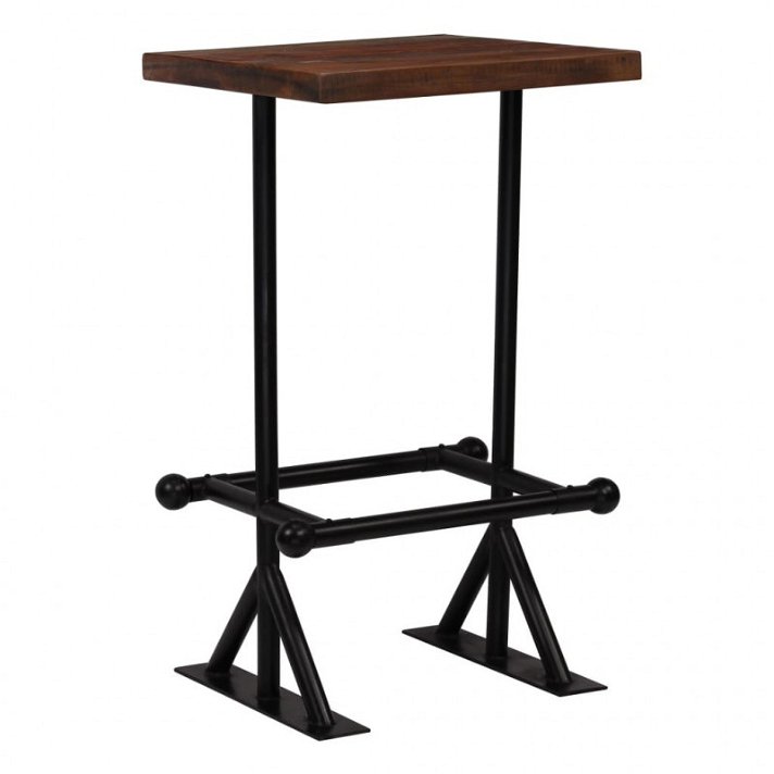 Table haute en bois massif recyclé marron foncé Vida XL