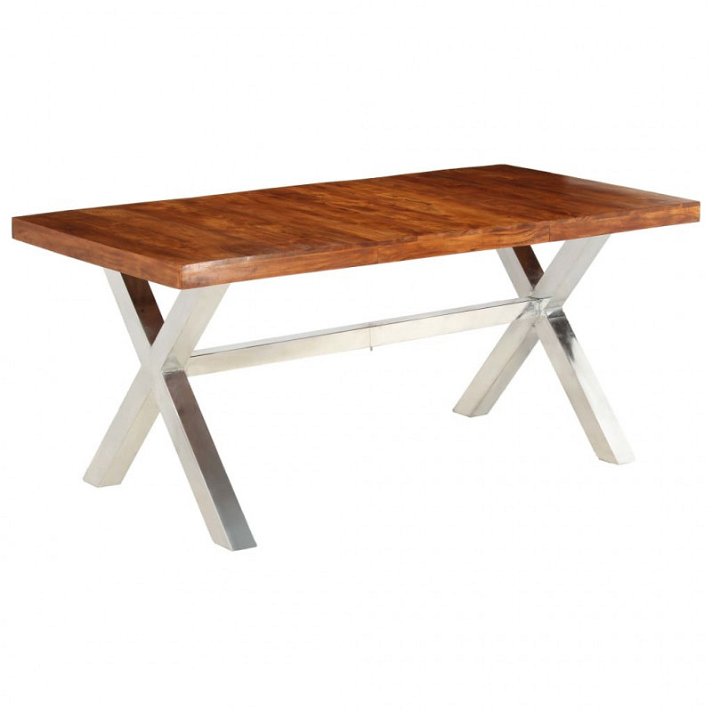 Mesa de madera de acacia marrón Vida XL