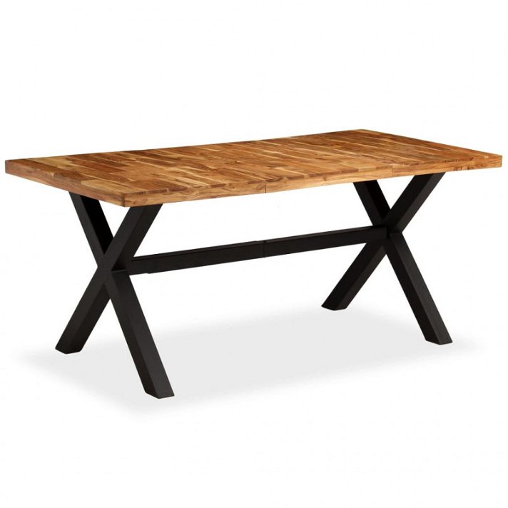 Table Vida XL en bois d'acacia massif et manguier