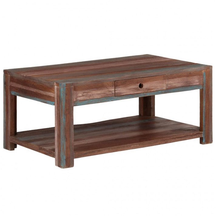 Table basse vintage en bois massif 88x50x38cm Vida XL